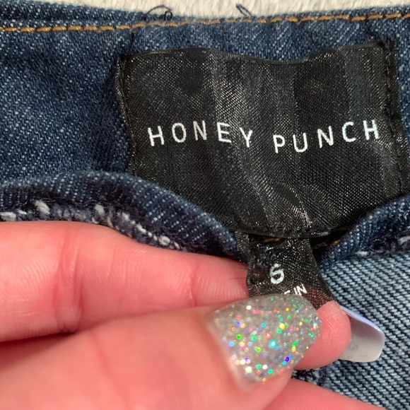 Rainbow Denim Zip-Up Shorts with Pockets - Picture 5 of 5